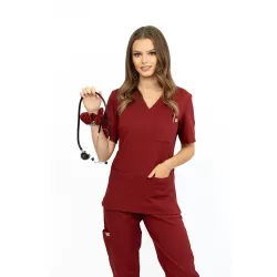 Bluzka medyczna SCRUBS MEDI TEDDY - TALLANTE MERLOT SCRUB